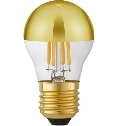 E27 4W dimbare LED kogellamp - Kopspiegel goud, G45, filament, 2500K