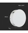 V-Tac 4W LED wandlamp - IP65, wit, rond, 4-weg licht, 4000K, incl. lichtbron