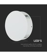 V-Tac 4W LED wandlamp - IP65, wit, rond, 4-weg licht, 4000K, incl. lichtbron