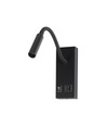 3W LED bedlamp met USB-oplader - USB-A en USB-C, CREE chip, zwart, incl. lichtbron