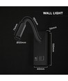 3W LED bedlamp met USB-oplader - USB-A en USB-C, CREE chip, zwart, incl. lichtbron