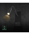 V-Tac 3W LED bedlamp met USB/PD opladen - CREE chip, zwart, 3000K, incl. lichtbron