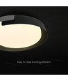 48W LED plafondlamp met afstandsbediening - 3-in-1 CCT, dimbaar, Ø50cm, zwart/grijs design