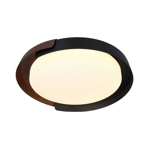 48W LED plafondlamp met afstandsbediening - Ø50cm, dimbaar, 3-in-1 CCT, zwart en houtlook