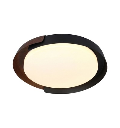 48W LED plafondlamp met afstandsbediening - Ø50cm, dimbaar, 3-in-1 CCT, zwart en houtlook