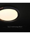 48W LED plafondlamp met afstandsbediening - Ø50cm, dimbaar, 3-in-1 CCT, zwart en houtlook
