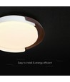 48W LED plafondlamp met afstandsbediening - Ø50cm, 3-in-1 CCT, dimbaar, wit met houtlook