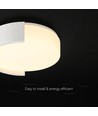 48W LED design plafondlamp - Ø45cm, 3-in-1 CCT, dimbaar, wit, incl. afstandsbediening