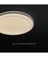 V-Tac 30W/60W/30W Designer plafondlamp - CCT, dimbaar, bruine rand, incl. afstandsbediening