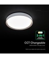 V-Tac 30W/60W/30W Designer plafondlamp met afstandsbediening - 3-in-1 CCT, dimbaar, donkerbruine rand, Ø43cm