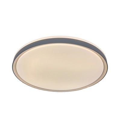 V-Tac 60W LED plafondlamp met afstandsbediening - 3-in-1 CCT, dimbaar, grijze rand, designer domelight