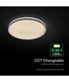 V-Tac 60W LED plafondlamp met afstandsbediening - 3-in-1 CCT, dimbaar, grijze rand, designer domelight