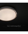 V-Tac 30W/60W/30W LED plafondlamp met houtlook - 3-in-1 CCT, afstandsbediening