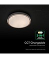 V-Tac 30W/60W/30W LED plafondlamp met houtlook - 3-in-1 CCT, afstandsbediening
