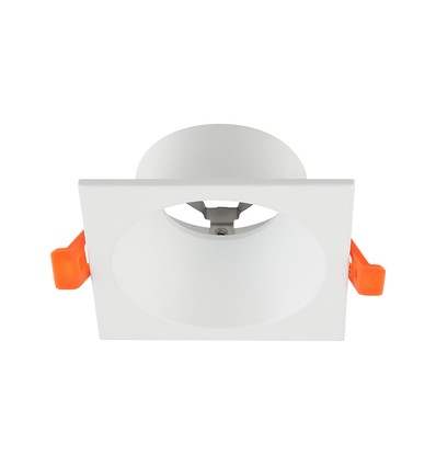 V-Tac GU10 inbouwspot - Vierkant, wit, Deep Anti Glare, zonder lichtbron