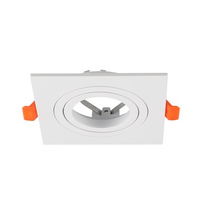 V-Tac GU10 inbouwspot - Vierkant, wit, aluminium, zonder lichtbron