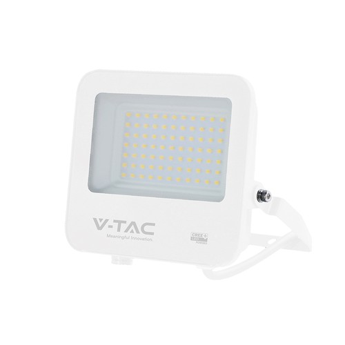 V-Tac 50W LED breedstraler - 135lm/W, IP65, witte behuizing, 6500K, Cree chip, 6 jaar garantie
