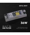36W / 24V DC voeding voor LED strips - 1.5A, IP20, Slim design