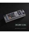 60W / 24V DC Slim voeding voor LED strips - 2.5A, IP20 binnen