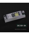 36W / 12V DC Slim voeding voor LED strips - 3A, IP20 binnen