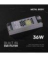 36W / 12V DC Slim voeding voor LED strips - 3A, IP20 binnen