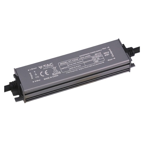 36W / 12V DC Voeding - 3A, IP67 Waterdicht