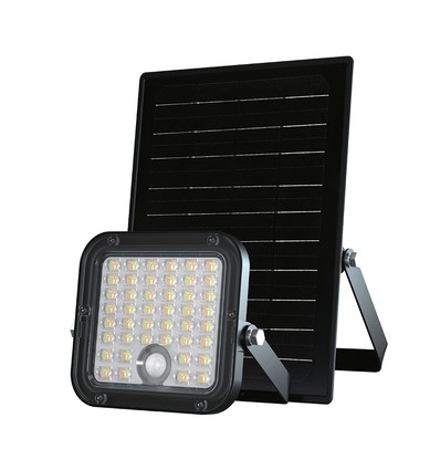 30W Solara CCT LED-breedstraler op zonne-energie - 6.4V, IP65, zwart, afstandsbediening, CCT-switch, incl. batterij