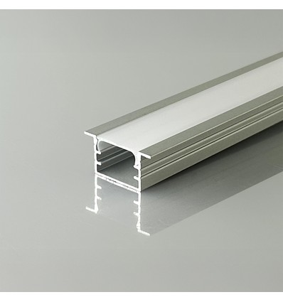 2m V-Tac aluminium inbouwprofiel - Zilver, incl. afdekking, 14,8 x 10 mm