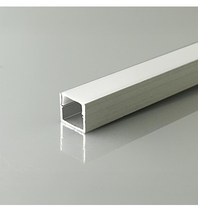 2m Alu profiel voor LED strips - Opbouw, zilver, incl. diffuser, 12x10mm
