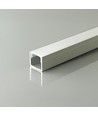 2m Alu profiel voor LED strips - Opbouw, zilver, incl. diffuser, 12x10mm