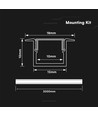 V-Tac 2m inbouwprofiel voor LED strips - Zilver, incl. afdekking, 2000x12x10mm