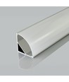 2m zilveren hoekprofiel voor LED strips - Incl. cover, 30x30mm montageset