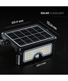 7W LED breedstraler op zonne-energie met PIR-sensor - 3.7V, zwart, 3-in-1 CCT