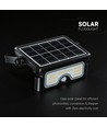7W LED breedstraler op zonne-energie met PIR-sensor - 3.7V, zwart, 3-in-1 CCT
