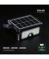 7W LED breedstraler op zonne-energie met PIR-sensor - 3.7V, zwart, 3-in-1 CCT