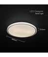 60W LED design plafondlamp met afstandsbediening - 3-in-1 CCT, dimbaar, zwarte ring, incl. lichtbron