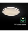 60W LED design plafondlamp met afstandsbediening - 3-in-1 CCT, dimbaar, zwarte ring, incl. lichtbron