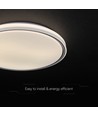 60W LED design plafondlamp met afstandsbediening - 3-in-1 CCT, dimbaar, zwarte ring, incl. lichtbron