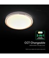 V-Tac LED Plafondlamp met Afstandsbediening - 30W/60W, 3-in-1 CCT, Dimbaar, Houtlook Design