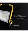 50W LED werklamp met L-standaard - CREE chip, 3m kabel, IP65, 6500K, zwarte behuizing