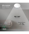 V-Tac plafondlamp met magnetronsensor - Wit, voor E27-lamp