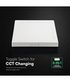 24W LED plafondlamp 3-in-1 CCT - 29x29 cm, Hoogte: 3,1cm, 6 jaar garantie, Cree-chip, witte rand
