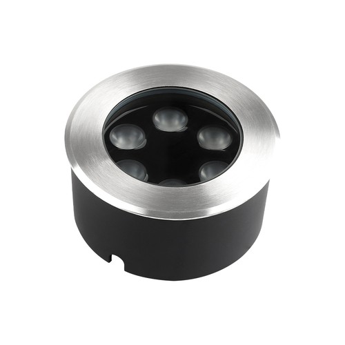 6W LED grondspot - IP67, zilveren behuizing, 3000K, incl. lichtbron