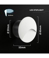 3W LED inbouwspot voor trappen - Rond, wit, aluminium, IP65, 3000K, incl. lichtbron