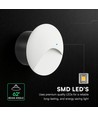 3W LED inbouwspot voor trappen - Rond, wit, aluminium, IP65, 3000K, incl. lichtbron