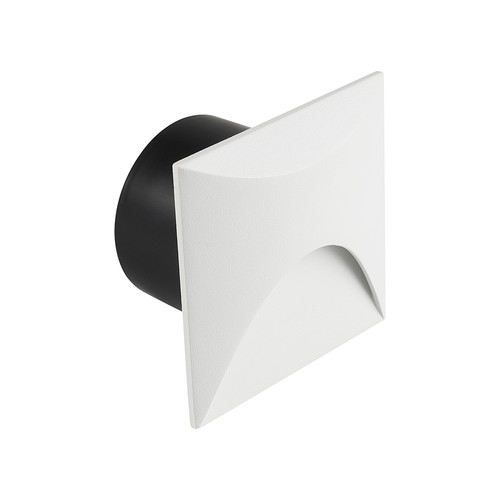 3W LED inbouwspot voor trappen, vierkant - IP65, wit aluminium, 3000K, incl. lichtbron