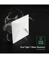 3W LED inbouwspot voor trappen, vierkant - IP65, wit aluminium, 3000K, incl. lichtbron