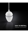 V-Tac 9W LED hanglamp - 3000K, witte behuizing