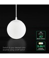 V-Tac 12W LED hanglamp - 3-in-1 CCT, witte behuizing, design plafondlamp