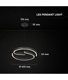 25W LED design hanglamp - Ø40cm, Sandy Black, 4000K, decoratieve plafondlamp